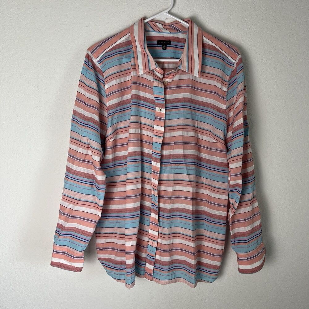 Talbots Serape Stripe Button-Front Shirt Women’s Size XL Long Sleeves Woven Boho